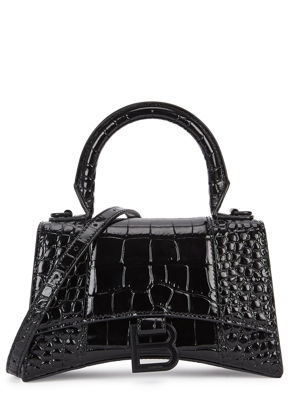 Balenciaga Black Glitter Hourglass Bag Xs  ModeSens